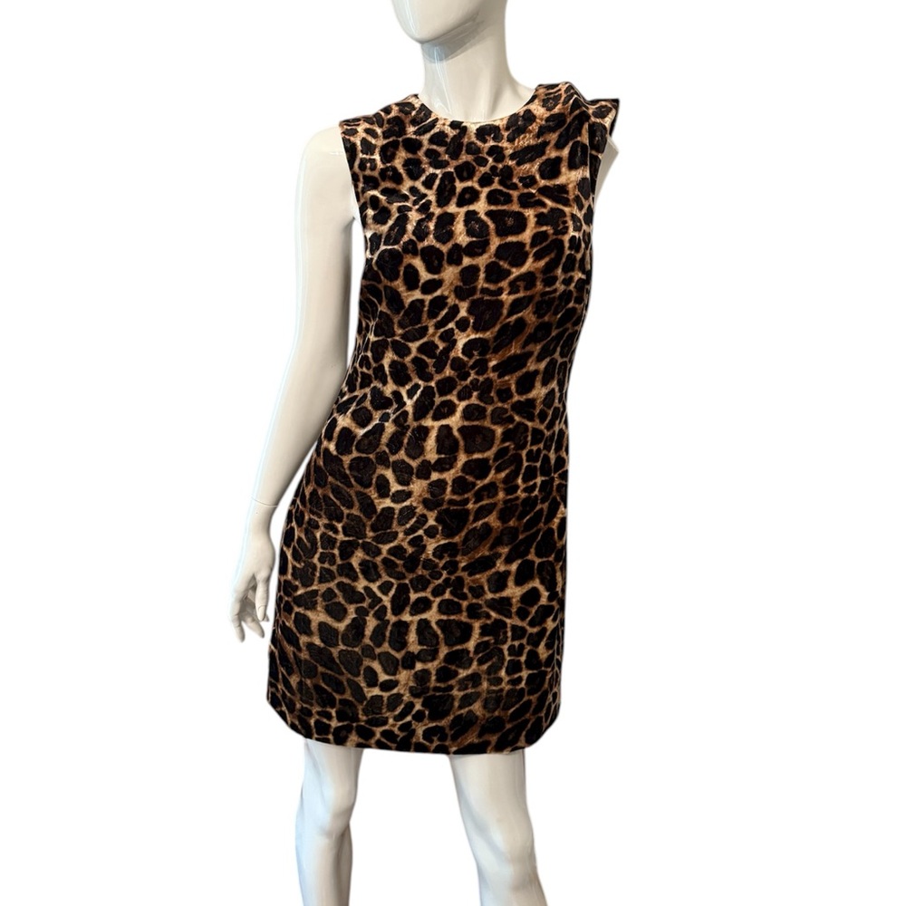 Veronica Beard Animal Print Soft Velvet Mini Dress